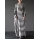 Vintage Loose Striped Dress