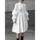 Loose Original Designed Irregular Puff Shirt Dress