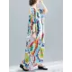 Vintage Loose Tie-Dyed Batwing Sleeves V-Neck Maxi Dress