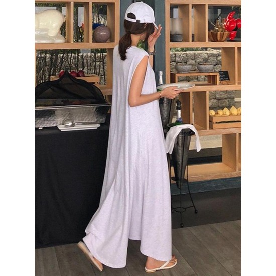 Casual Cotton Sleeveless Long Dress