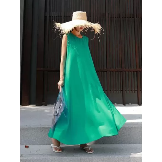 Casual Cotton Sleeveless Long Dress