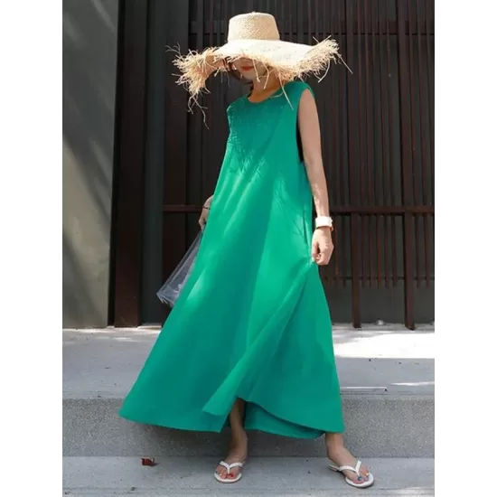 Casual Cotton Sleeveless Long Dress