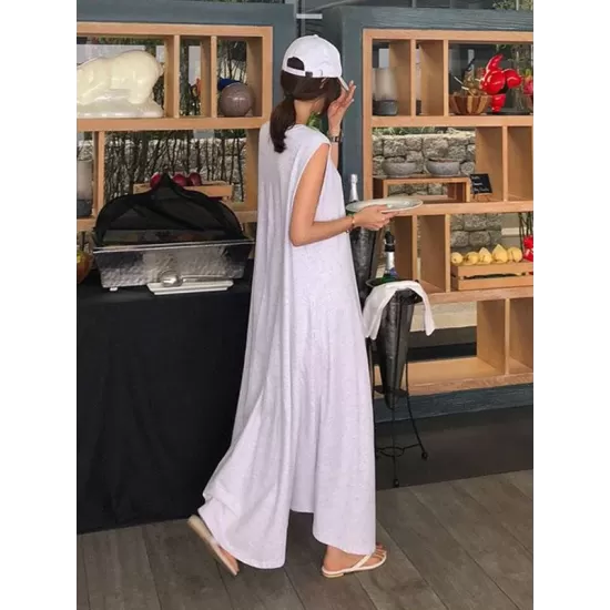 Casual Cotton Sleeveless Long Dress