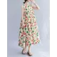 Floral Printed Pleated Split-Joint Loose Sleeveless Round-Neck Midi Dresses