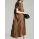 Adjustable Drawstring Pleated Solid Color Loose Raglan Sleeve V-Neck Shirt Dress Midi Dresses