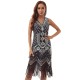 Evening H-Line Beads Sequined Tasseled Midi Dresses