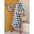 Original Flared Sleeves Split-Joint Multi-Colored Plaid Midi Dress