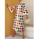 Original Flared Sleeves Split-Joint Multi-Colored Plaid Midi Dress