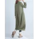 Casual Loose Plus Size Solid Color Hooded Midi Dresses