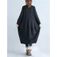 Casual Loose Plus Size Solid Color Hooded Midi Dresses