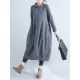 Casual Loose Plus Size Solid Color Hooded Midi Dresses