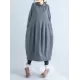 Casual Loose Plus Size Solid Color Hooded Midi Dresses