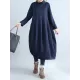 Casual Loose Plus Size Solid Color Hooded Midi Dresses