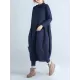 Casual Loose Plus Size Solid Color Hooded Midi Dresses