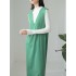 Casual A-Line Sleeveless Solid Color V-Neck Midi Dresses