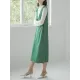 Casual A-Line Sleeveless Solid Color V-Neck Midi Dresses