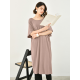 Casual Batwing Half Sleeves Solid Color Round-Neck Midi Dresses