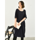 Casual Batwing Half Sleeves Solid Color Round-Neck Midi Dresses