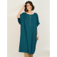 Casual Batwing Half Sleeves Solid Color Round-Neck Midi Dresses