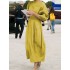 Half Sleeves Loose Solid Color Round-Neck Midi Dresses