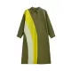 Long Sleeves Loose Asymmetric Buttoned Contrast Color Split-Joint Lapel Midi Dresses Shirt Dress