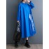 Asymmetric Buttoned Pleated Printed Split-Joint A-Line Long Sleeves Lapel Shirt Dress Midi Dresses