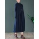 Original Solid High-Neck Knitting Dress