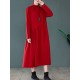 Original Solid High-Neck Knitting Dress