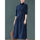 Original Solid High-Neck Knitting Dress