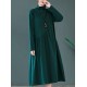 Original Solid High-Neck Knitting Dress