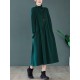 Original Solid High-Neck Knitting Dress