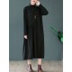 Original Solid High-Neck Knitting Dress