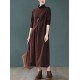 Original Solid High-Neck Knitting Dress