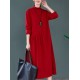 Original Solid High-Neck Knitting Dress