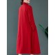 Original Solid High-Neck Knitting Dress