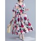 Original Floral Round-Neck Dresses