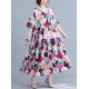 Original Floral Round-Neck Dresses