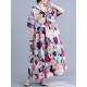 Original Floral Round-Neck Dresses