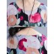 Original Floral Round-Neck Dresses