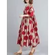 Original Polka-Dot Split-Joint Round-Neck Midi Dress