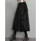 Simple Loose Black Split-Joint Long Sleeves Midi Dress