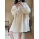 Urban Puff Sleeves Solid Color Round-Neck Mini Dress