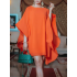 Batwing Sleeves Loose Solid Color Round-Neck Mini Dresses