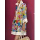 Long Sleeves Loose Printed Split-Joint Lapel Mini Dresses Shirt Dress