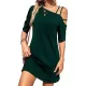 Asymmetric Solid Color Loose Short Sleeves One-shoulder Mini Dresses