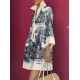 Long Sleeves Loose Printed Lapel Mini Dresses Shirt Dress