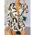 Figure Printed Long Sleeves Loose Lapel Shirt Dress Mini Dresses