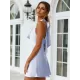 Simple Casual Sexy 6 Colors Halterneck Mini Dress