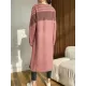 Loose Split-Side Solid Color Round-Neck Knitting Sweater Dresses