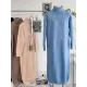 Casual Long Sleeves Loose Solid Color High-Neck Sweater Dresses